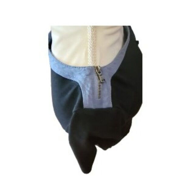 Lauren Ralph Lauren Black Short Sleep Top with Denim Shoulder in Size Large - Picture 3 of 4